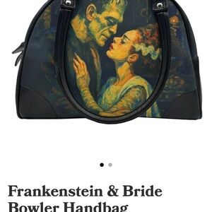 Unique Vintage Black Frankenstein & Bride Satchel